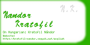 nandor kratofil business card