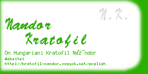 nandor kratofil business card